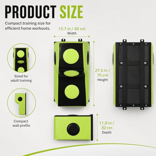Wall Mount Boxing Training Bag - Uppercut Boxing Training Punching Target - Heavy Punching Bag for Adults for Bedroom/Living Room/Gym - color: Green (15.7*11.8*27.5 Inch)
