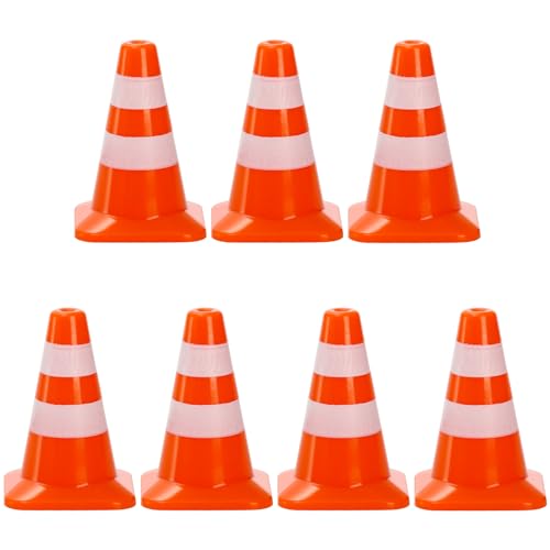 30 Pcs Mini Plastic Traffic Cones, 1.4 inch Training Roadblock Cones Traffic Signs, Mini Road Safety Cones for Micro Landscape Sand Table Engineering Construction Road Cones Model