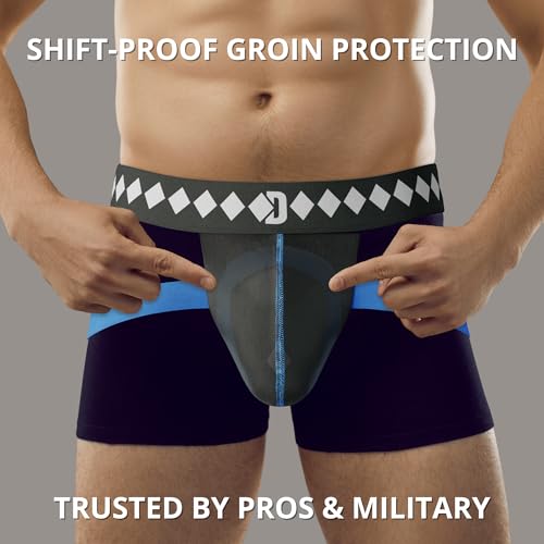 Diamond MMA Jock Strap + Athletic Cup for Men | 4-Strap No Shift Athletic Supporters for Men with Cup for MMA, Boxing, Muay Thai, Wrestling, Jiu Jitsu | High Impact Sports Jockstrap with Cup - size: X-Large