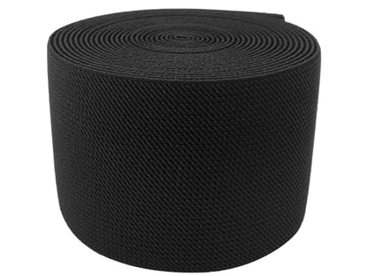 Black Wide Knit Elastic Band for Sewing 3 inch 5yards Double-Side Twill Woven Elastic Heavy Stretch Elastic Spool Band for Pants Waist-Wigs-Skirts-Craft-DIY Projects - color: Black