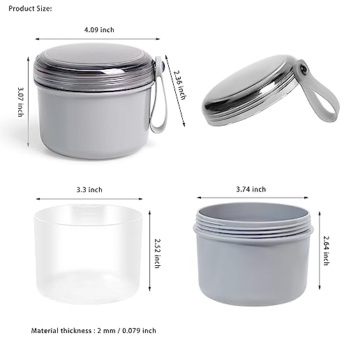 Uouovo Large Denture Bath Cup No Leak Denture Case Retainer Cleaner Case Complete Cleaning Care Denture Clear and Retainer Denture Holder for Soaking (grey) - color: grey