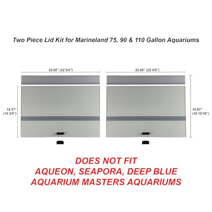 H2Pro Glass Canopy Aquarium Lid for Fresh & Saltwater Fish Tanks (M48GT for Marineland 75/90 / 110 Gallon Aquariums) - color: M48GT for Marineland 75 / 90 / 110 Gallon