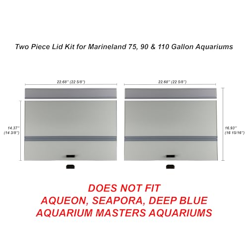 H2Pro Glass Canopy Aquarium Lid for Fresh & Saltwater Fish Tanks (M48GT for Marineland 75/90 / 110 Gallon Aquariums) - color: M48GT for Marineland 75 / 90 / 110 Gallon