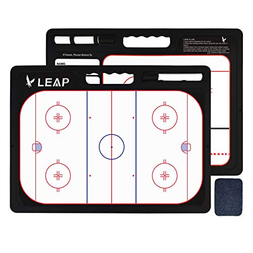 Coach Board Premium Tactical Clipboard Two Sides with Full & Half Court Dry Erase Marker Board for Basketball, Baseball, Soccer, Football, Hockey - color: Ice Hockey
