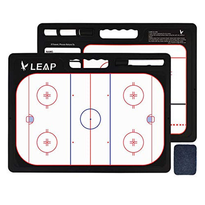 Coach Board Premium Tactical Clipboard Two Sides with Full & Half Court Dry Erase Marker Board for Basketball, Baseball, Soccer, Football, Hockey - color: Ice Hockey