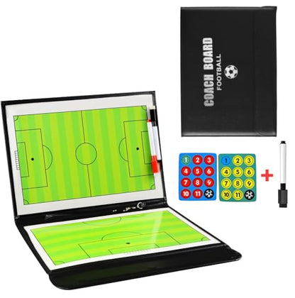 Soccer Coaching Board, Soccer Training Equipment, Football Soccer Tactic Board Coach's Coaching Strategy Clipboard Foldable Dry Erase Whiteboard