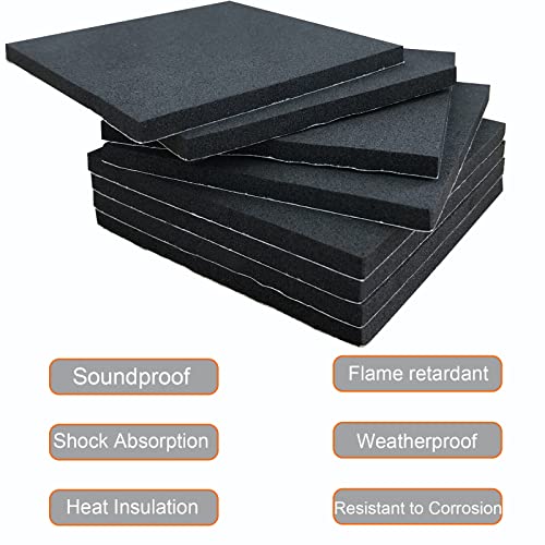 8 Pcs Black Adhesive Foam Pads Closed Cell Foam Sheets 1/4" Thick X 4" X 4" | Neoprene Rubber Foam Padding Self Stick Anti-Slip Anti-Vibration Pad for Protection (4 X 4 X 1/4 inches, 8Pcs) - size: 4in X 4in X 1/4in