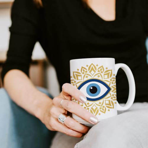 arricraft 10 Pcs Demon's Eye Theme PVC Cup Transfer Stickers, Demon's Eye Hamsa Hand Pattern UV Waterproof Cup Sticker for 16 oz Glasses Window Home Printing Decoration 24x11cm - style: Demon's Eye Theme