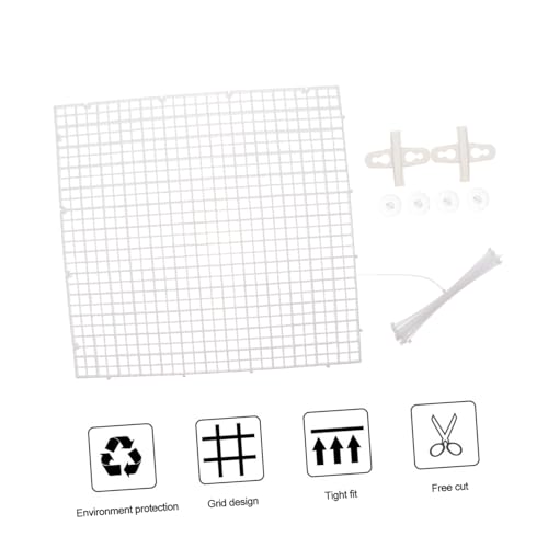 Toyvian 1set Aquarium Grid Divider for Fish Tanks Isolation Board Cups for Breeding and Separation Clips and Zip Ties