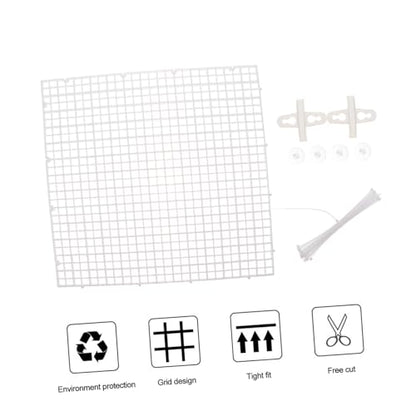 Toyvian 1set Aquarium Grid Divider for Fish Tanks Isolation Board Cups for Breeding and Separation Clips and Zip Ties
