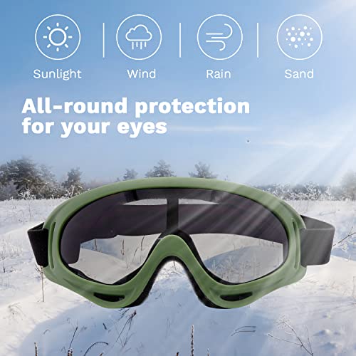 Airsoft Mask with Goggles, Foldable Half Face Airsoft Mesh Mask with Ear Protection for Paintball Shooting Cosplay CS Game - color: ArmyGreen-3pcs, size: 3pcs