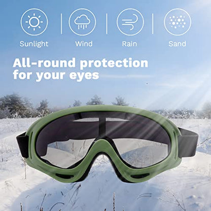 Airsoft Mask with Goggles, Foldable Half Face Airsoft Mesh Mask with Ear Protection for Paintball Shooting Cosplay CS Game - color: ArmyGreen-3pcs, size: 3pcs