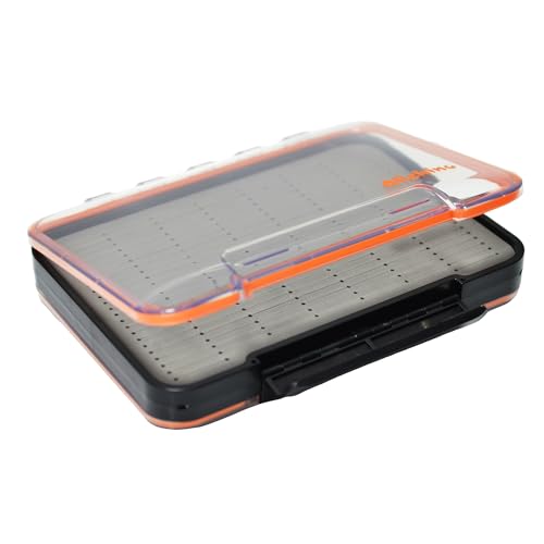 ALICHINO Fly Box for Fly Files Ice Jig Box Two Sided Waterproof Fly Fishing Box for Nymphs and Streamers (Grey Foam Insert C, Large， 9 * 6.5 * 1.9Inch) - size: Large 9 * 6.5 * 1.9 Inch