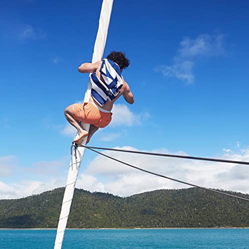 Dock & Bay Beach Towel - Quick Dry, Sand Free - Compact, Lightweight - 100% Recycled - Includes Bag - Cabana - Whitsunday Blue - Extra Large (200x90cm, 78x35) - color: Cabana - Whitsunday Blue, size: Extra Large (200x90cm, 78x35")