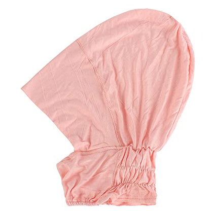 4pcs Muslim Inner Cap Stretch Turban Bonnet Underscarf Full Cover Hijab Neck Cover Head Wear - color: Wine Red Pink Yellow