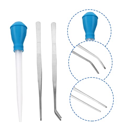 BESPORTBLE 3pcs Aquarium Cleaning Tools Stainless Steel Tweezers Pipette Dropper for Fish Tank Maintenance for Plant Care Waste Removal Lightweight Durable Design