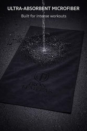Gym Towel 3-Pack, Templar Endurance Microfiber – Quick Dry Sports Towels (Black, Red, Gray) – 29.5” x 13.8” Workout, Travel & Outdoor Performance Towels