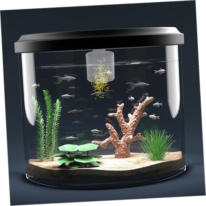 Tofficu Fish Feeding Circle Acrylic Anti-Scatter Fish Food Feeding Ring Betta and Shrimp Aquarium Feeder with 80 Hook Design