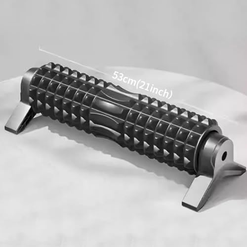 RUNWE Foam Roller with Stand - Bracket Foam Roller for Back Pain, 21 inch Trigger Point Deep Tissue Massage Roller, Medium Density Grid Bracket Foam Rollers, Leg Roller for Muscles Deep Tissue - color: Black