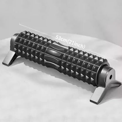 RUNWE Foam Roller with Stand - Bracket Foam Roller for Back Pain, 21 inch Trigger Point Deep Tissue Massage Roller, Medium Density Grid Bracket Foam Rollers, Leg Roller for Muscles Deep Tissue - color: Black