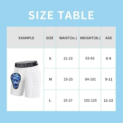 Baseball Sliding Shorts Protective Athletic Compression Underwear w/Cup Baseball Football Lacrosse - color: White, size: Medium
