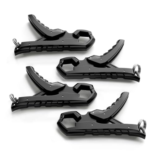 4.6'' Fish Lip Gripper, Fishing Grabber Tool for Scale Clamp | Non-Puncture Mouth Grip Holder for Tournament Bass, Hook Clips for Culling System Beam & Cull Tags (4 Pack) - color: Black