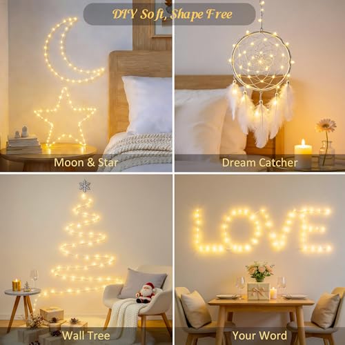 JMEXSUSS USB Fairy Lights for Bedroom,33ft 100 LED Christmas Lights Plug in - color: Warm White, size: 100 LED