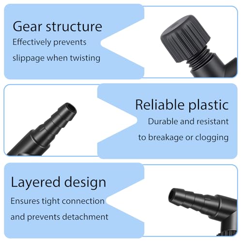 20 Pcs Aquarium Air Control Valves for 3/16" (4mm) ID Airline Tubing, Adjustable Black T Shaped Hose Connectors Single Way Plastic Air Flow Controllers Regulators Pump Accessories