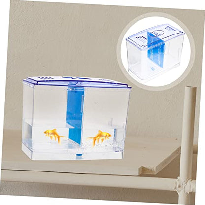 Healifty Miniature Acrylic Fish Breeding Box with Double Isolation Divider Transparent Fish Tank Hatchery Incubator for Betta and Small Aquarium Easy to Clean and Install Safe Water Quality