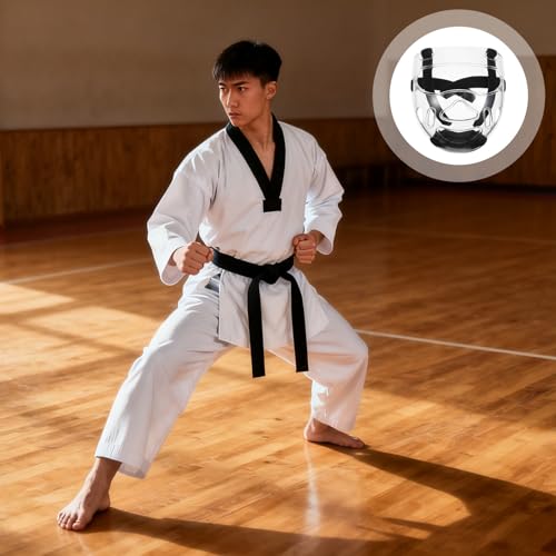 Toddmomy 2 Pack Taekwondo Face Guard Mask Detachable Full Face Protective Headgear for Karate Sparring Gear Kickboxing Training Martial Arts Protective Gear for Youth and Adults