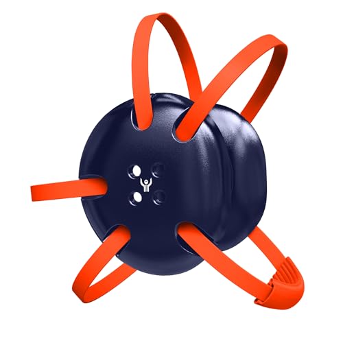 Great Call Athletics | Classic Wrestling Headgear Orange Straps Earguard Adult Grappling Head Gear Ear Guards MMA Jiu Jitsu - color: Navy w/ Orange Straps