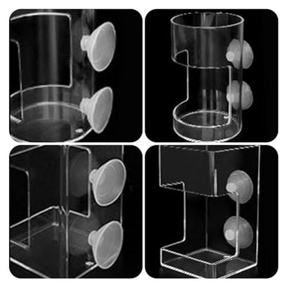 Betta Fish Feeder - Fish Feeding Tube, Clear Feeding Tube Shrimp Feeder | Shrimp Feeding Dish, Betta Feeder with Suction Cup, Transparent Aquarium Feeder Bird Feeder, Fish Tank Accessories for Fish - size: round