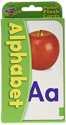 Trend Enterprises: Alphabet Pocket Flash Cards, Great for Skill Building and Home Use, 56 Self-Checking Cards Included, Match Letters to Photos and Words, for Ages 6 and Up - size: 3 1/8" x 5 1/4", style: Alphabet