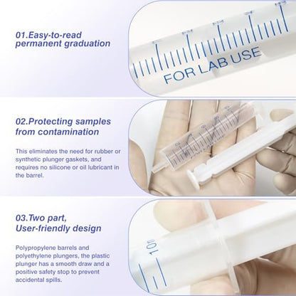 12 Pack 5 ml Syringe, luer slip syringe, without needle for Liquid refilling, DIY Crafts, Scientific Labs by Labfil - size: 5ML Plastic Syringe