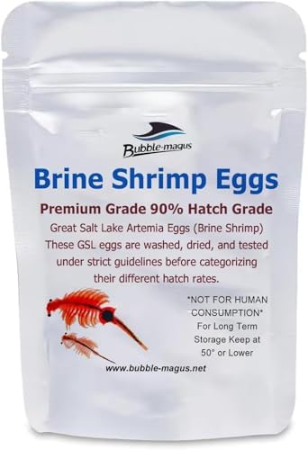 Bubble Magus Brine Shrimp Eggs/sea Monkey Eggs/Live Fish Food/Fairy Shrimp Egg Artemia high Protein Fish Food for brine Shrimp Hatchery 、 Clownfish Food 、 Reef roids Coral Food 、Feeder Guppies、beta - size: 1 Ounce (Pack of 1)