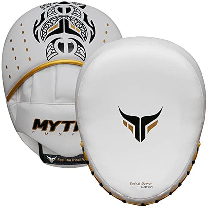 Mytra Fusion Boxing Pads - Focus Mitts MMA Muay Thai Boxing Mitts for Kickboxing Training and Martial Arts - color: White