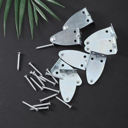 8 Pcs Hold Down Brackets Blinds Brackets Silver with Screws | Metal, Bottom Rail Holder, Replacements, Door Blind Bottom Rail Hold Clips, for Horizontal Shades, Windows Doors