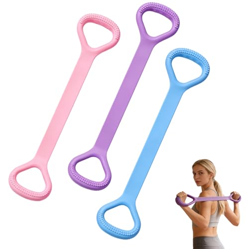 3PCS Figure 8 Resistance Band, Elastic Rope Stretch Fitness Band, Arm Back Shoulder Exercise Bands, Yoga Gym Fitness Pulling Rope