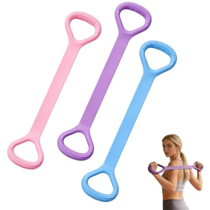 3PCS Figure 8 Resistance Band, Elastic Rope Stretch Fitness Band, Arm Back Shoulder Exercise Bands, Yoga Gym Fitness Pulling Rope