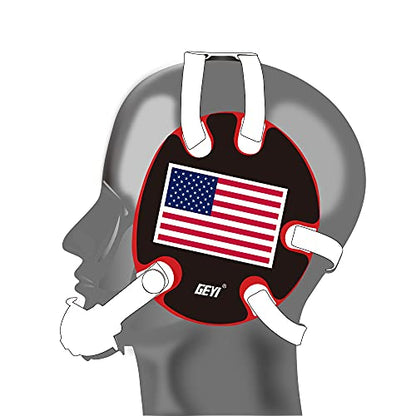 Wrestling Headgear with USA and Flag Wraps (Red, Youth) - color: Red, size: Youth
