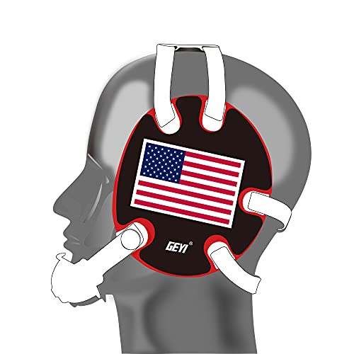 Wrestling Headgear with USA and Flag Wraps (Red, Adult) - color: Red, size: Adult