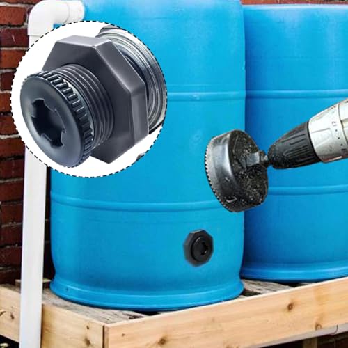 NPT 1.5 Female PVC Heavy-Duty Bulkhead Fitting with Plug Silicon Seal Gasket Water Tank Connector for 2.56Inch Hole Saw Rain Barrels, Aquariums 2Pcs (Thickened Version) - size: 1-1/2 NPT Female