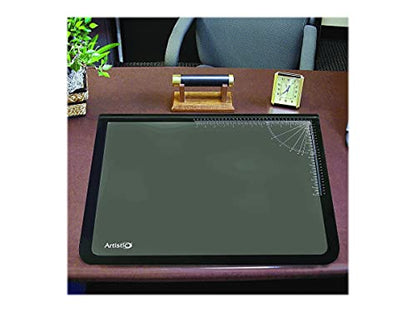 Artistic 41200 Office Products 20" x 31" Logo Pad Lift-top Desktop Organizer Desk Mat, Black/Clear - size: 20" x 31"