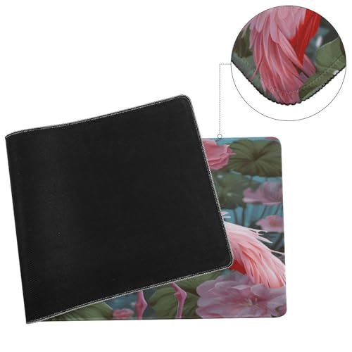 Large Size Gaming Mouse Pad Flamingo Love Flowers Desk Mat Non-Slip Base Waterproof Desktop Writing Pad for Office Home - color: Flamingo Love Flowers, size: 30x80cm