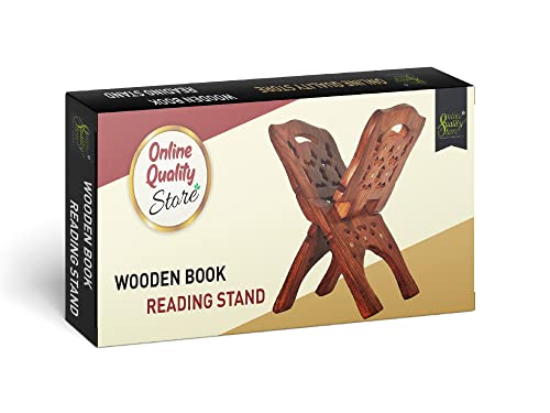 Online Quality Store rihal Stand for Quran |Book Stand for ramayan |Book Reading Stand|Wooden Brown Rehal |Holy Book Stand for Geeta,Quran,Bible,Ramayana |Rehal(12.5 inches)