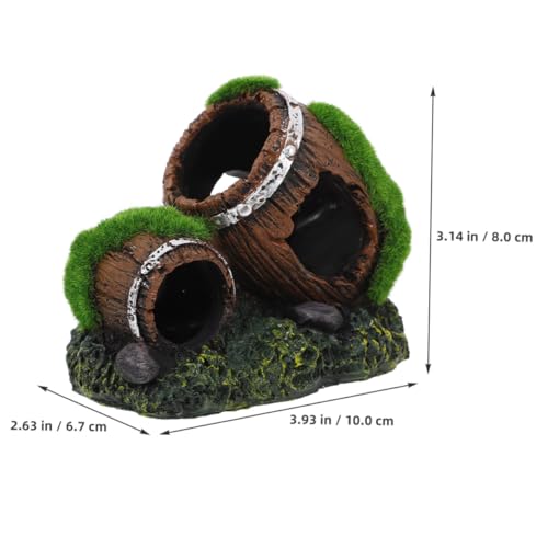 Broken Barrel Aquarium Decoration Resin Fish Tank Ornament Betta Fish Cave Hideout Reptile Tank Decorative Shelter for Shrimp