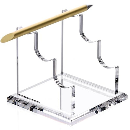 SANRUI 3 Tier Acrylic Pen Holder Display Stand, Fountain Pen Pencil Makeup Brush Rack, Ballpoint Pen Showholder, Paintbrush Drying Rack Organizer Desk for Home School Office or Store Use - style: 3 Tier