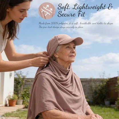 ZLYC Women Muslim Hijab Scarf with Visor Built-in Undercap Sun Protection Headwrap - color: Solid Pink Latte
