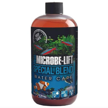 MICROBE-LIFT Special Blend Aquarium Water Care Treatment, Cleaner & Clarifier for Fresh and Saltwater Fish Tanks, Reduces Maintenance & Helps with Aquarium Algae Control and Odor, 16 Ounces (SBH16) - size: 16 ounces