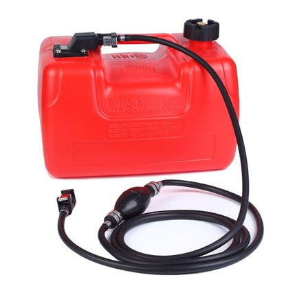 Marine Tank, 3 gal Marine Portable Tank Outboard Marine Boat Transfer Tank with 9.8 ft Hose, Gauge for Outboard Engine Boats, Yacht, Fishing Boat, Deck Boat, Red - size: 3 Gallon